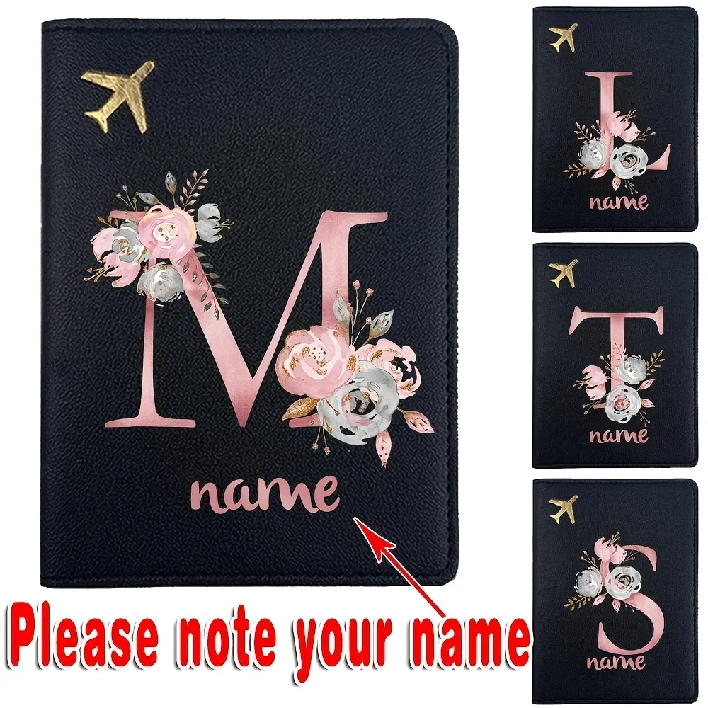 

A Customizable Floral Letter Passport Holder, a Creative Travel Document Organizer – Stylish Synthetic Leather