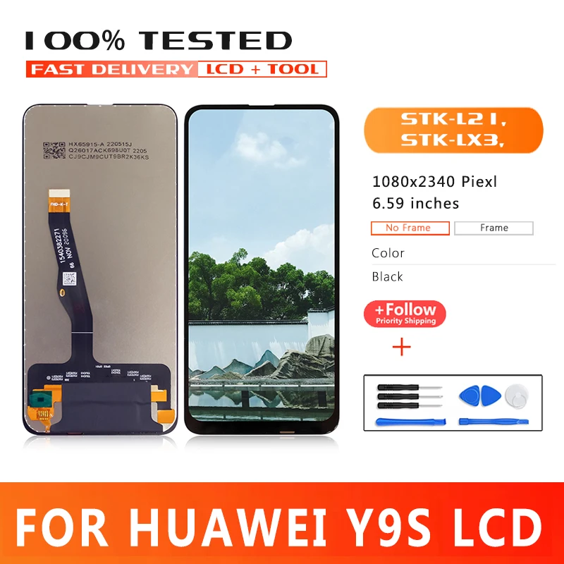 

6.59 inch Premium Quality LCD For Huawei Y9S Display Touch Screen Digitizer Assembly For STK-L21, STK-LX3, Screen Display