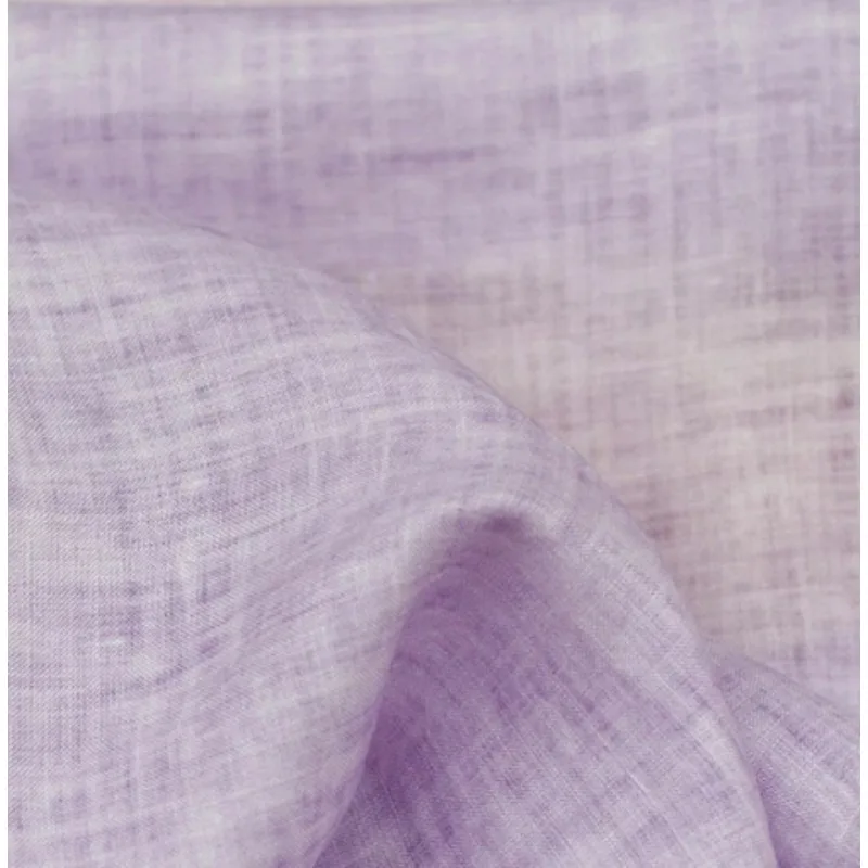 Linen Fabric Thin Spring and Autumn Light Purple High-end Cotton Linen Shirt Robe Clothing Fabric Soft High-grade Ramie Cloth