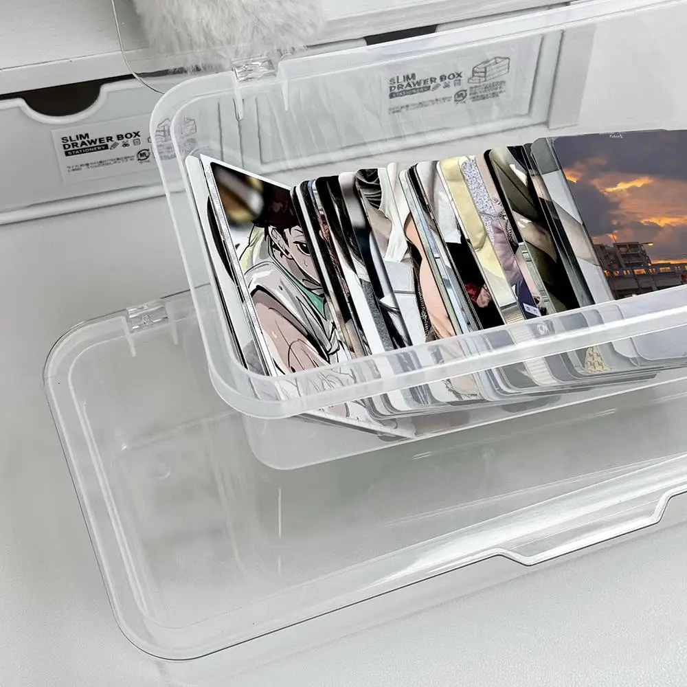 HOT 1PC Transparent Photocards Storage Box Idol Photo Storage Case Game Cards Organizer Jewelry Storage Supplies Desk Stationery