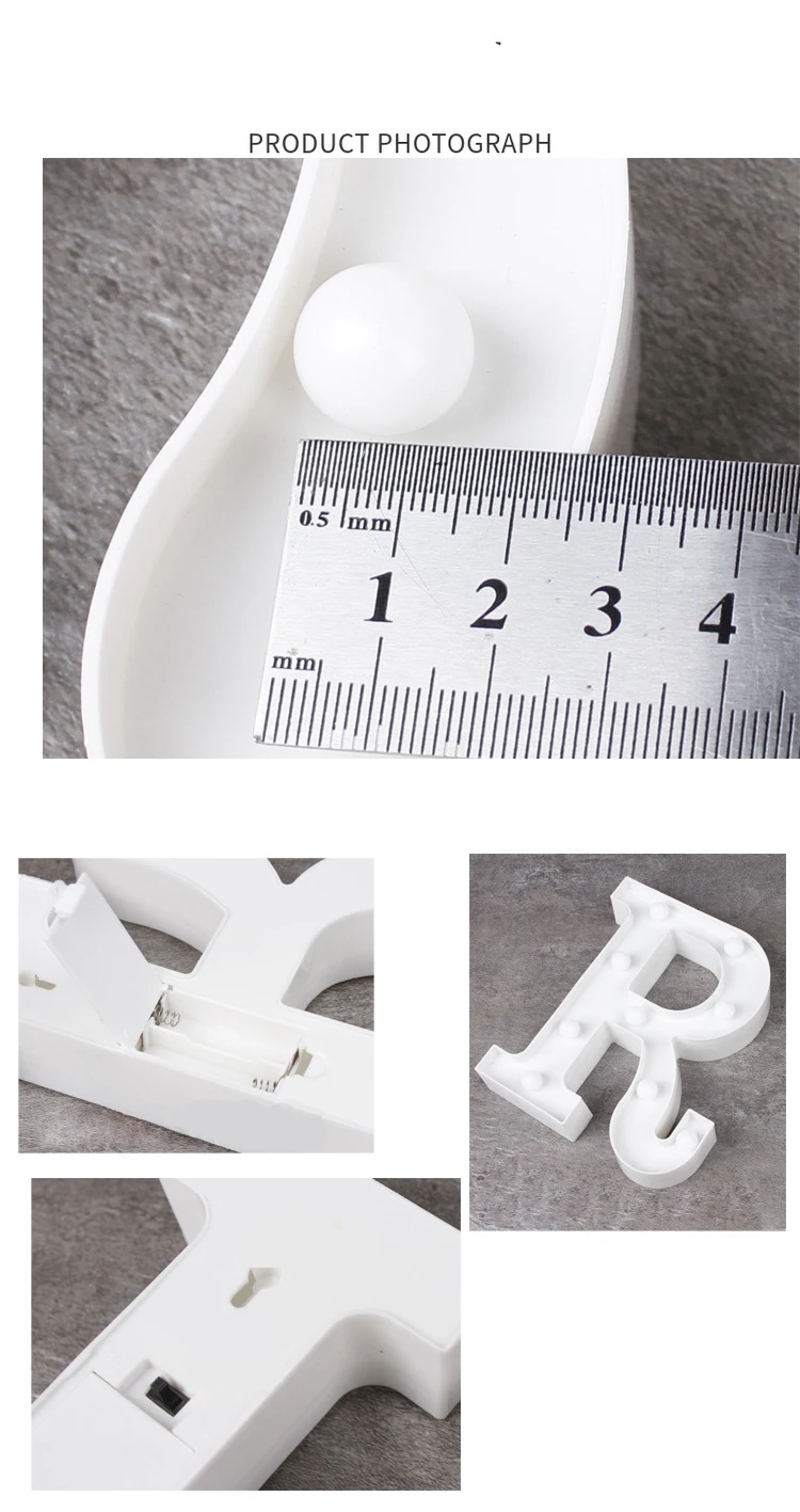 Decorative Letters Alphabet Letter LED Lights Luminous Number Lamp Night Light Wedding Proposal Party Baby Bedroom Decoration