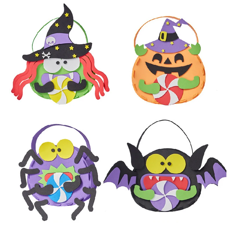 Bolsa de dulces de Halloween para manualidades, juguetes hechos a mano, calabaza, mendigar, bolsas de azúcar, truco o tratamiento, artesanía de arte de jardín de infantes, juguetes para niños