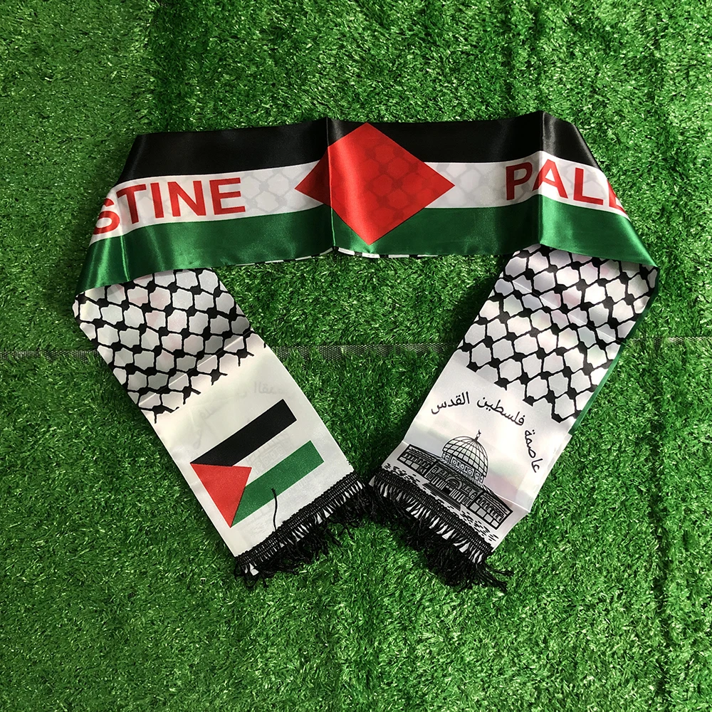 

SKY FLAG Palestine scarf 14x130cm Scarf Printing Satin Palestinian national day Scarves palestine shawl Palestinian Flag Scarf