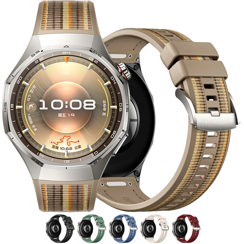 

Силиконовый нейлоновый ремешок для Huawei Smart Watch GT6 Pro 46 мм, оригинальный сменный быстросъемный ремешок для Huawei GT6 Pro, аксессуары для ремешков