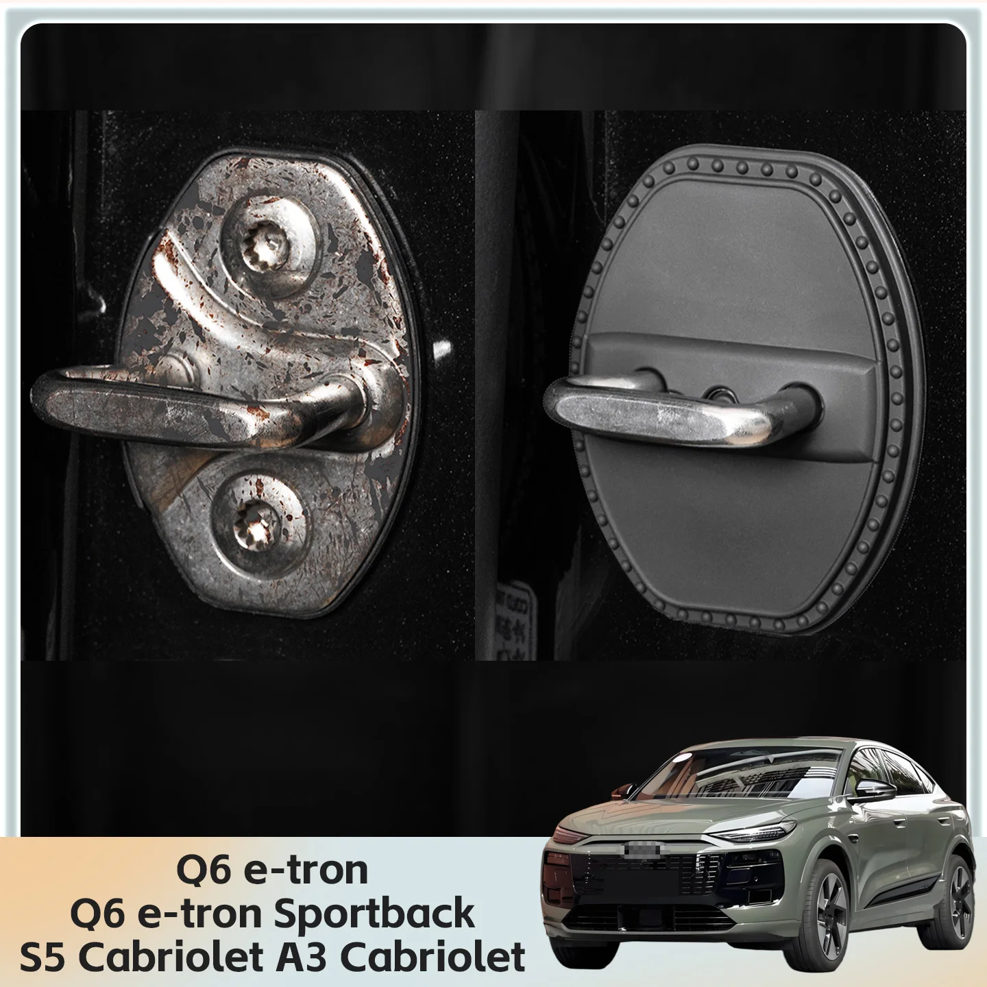 

2/4 шт. силиконовые защитные накладки на замки дверей автомобиля для Audi Q6 e-tron, Q6 e-tron Sportback, S5 Cabriolet, A3 Cabriolet