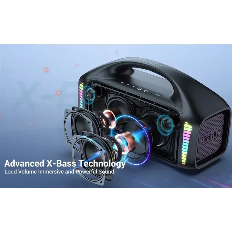 

2025 hot sale Tribit Stormbox Blast 90W Loud BT Speaker Outdoor Speaker with RGB Light XBass BT 5.3