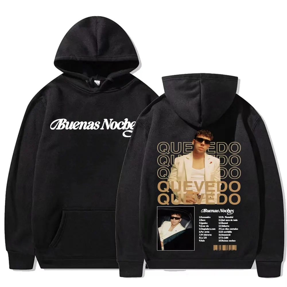 

QUEVEDO Buenas Noches Album Tour толстовки мужские хип-хоп модные тенденции винтажные толстовки унисекс осень/зима повседневная флисовая толстовка