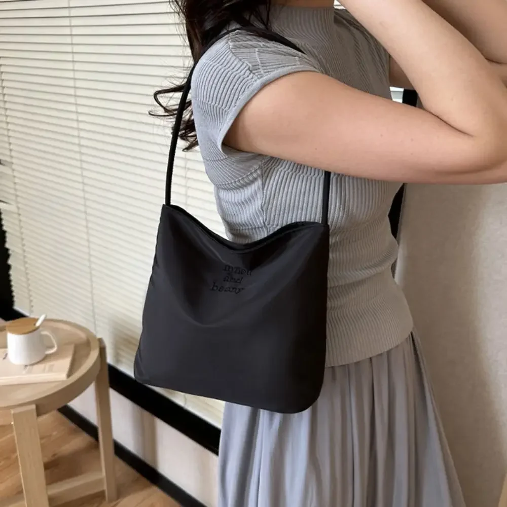 Fashion Shoulder Bag Embroidered Letters Underarm Bag Casual Handbags Women's High Capacity Handbag