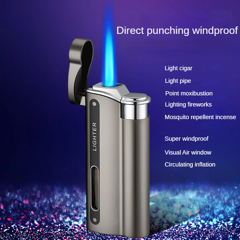 Cigarette Butane Gas Lighter, Smoking Accessories, Windproof, Unusual Gifts for Men