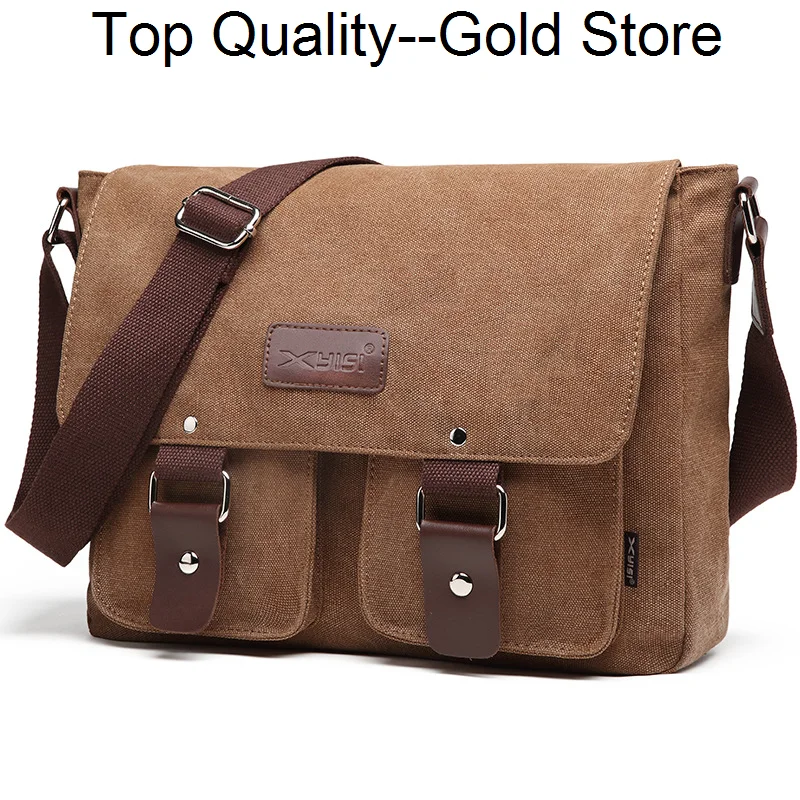 

2023 canvas bag men's single shoulder messenger s retro leisure student school postman crossbody hand