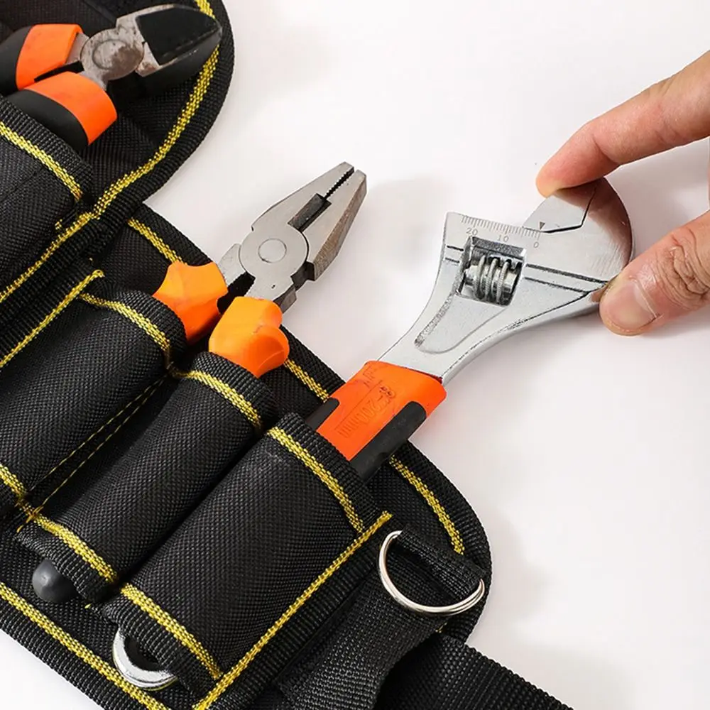 

Storage Bag Multi-pocket Hardware Tool Kit Multi-functional Large Capacity Electrician's Tool Bag Thicken Sturdy Waist Pack Man