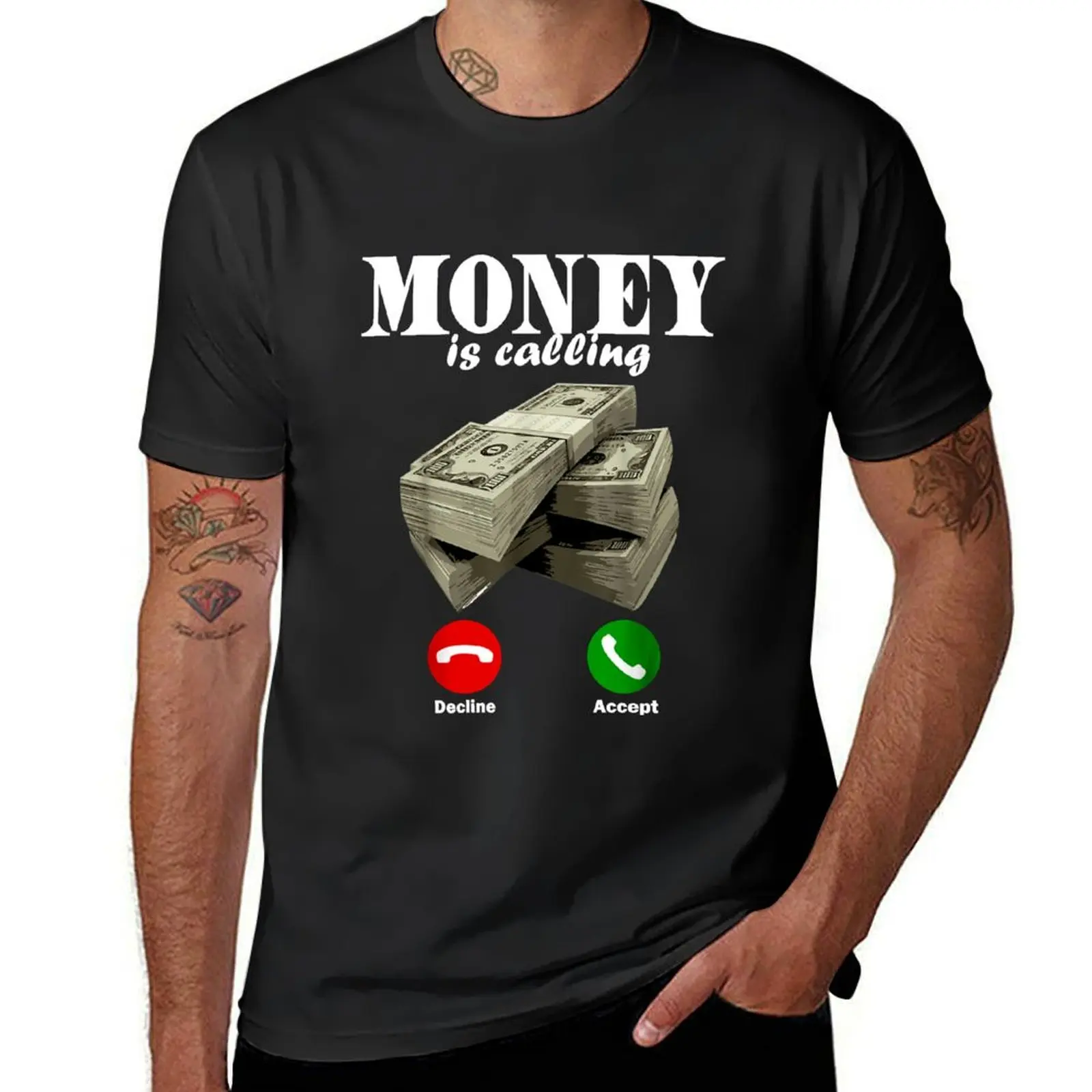 

Money Is Calling Cash T-Shirt customizeds plain blanks hippie clothes plain white t shirts men