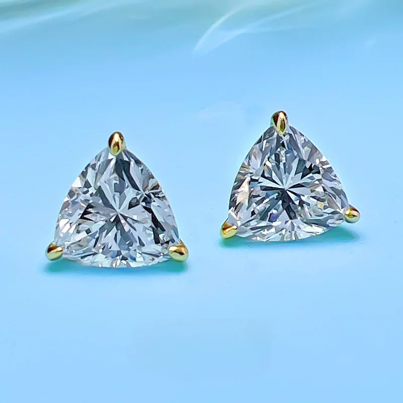 

925 Silver High Carbon Diamond Earrings Brand New Super Bright Summer Small and Exquisite Earrings Wedding Jewelry