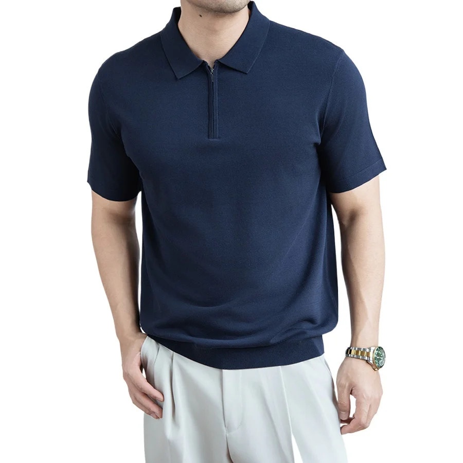 

Men's Summer Old Money Style Business Casual Vintage Fashion Knitted POLO Shirt Korean Streetwear Tops T Shirts Sweater T-shirt