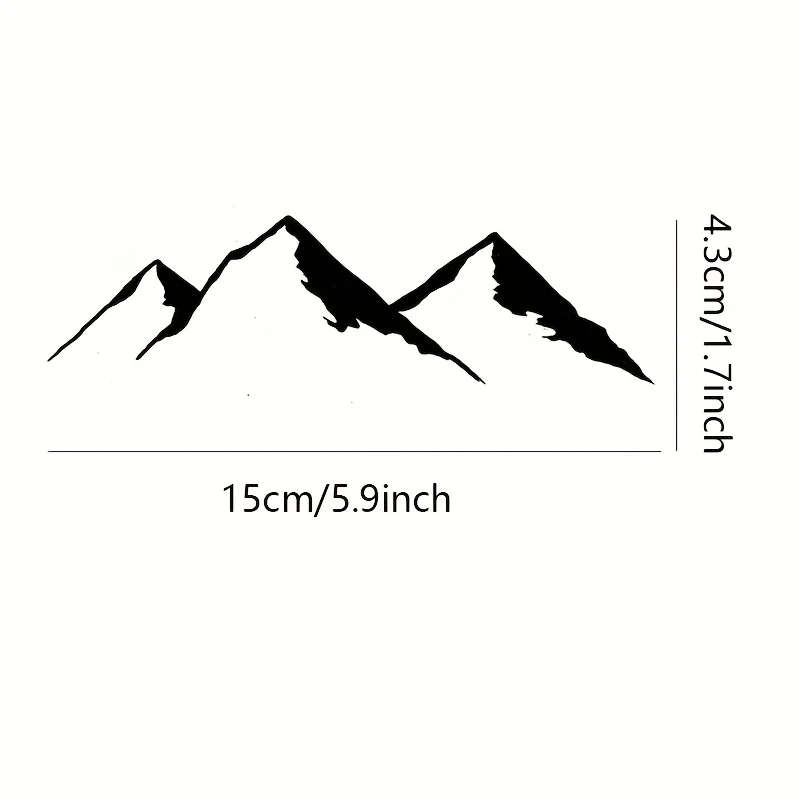5.91x1.69inch Mountain Range Car Decorative Trunk Window Glass Body Waterproof Removable Sticker