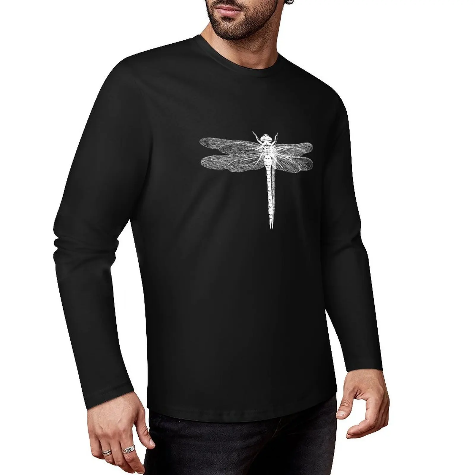 

Длинная футболка Dragonfly, быстросохнущая рубашка, блузка, облегающие футболки для мужчин