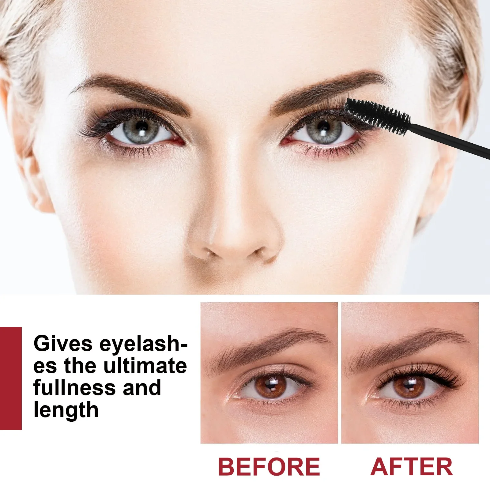 Sdatter Eelhoe Mascara Moisturizing Eyelashes Long Curling Black Beautiful Natural Makeup Not Smudge Mascara Eyelash Growth Seru