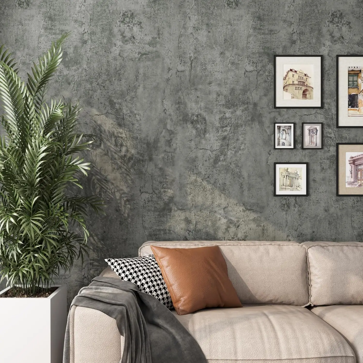 Matte Grey Micro Cement Peel and Stick Countertop Wallpaper Waterproof Oil Proof Self Adhesive Contact Paper for Kitchen Decor