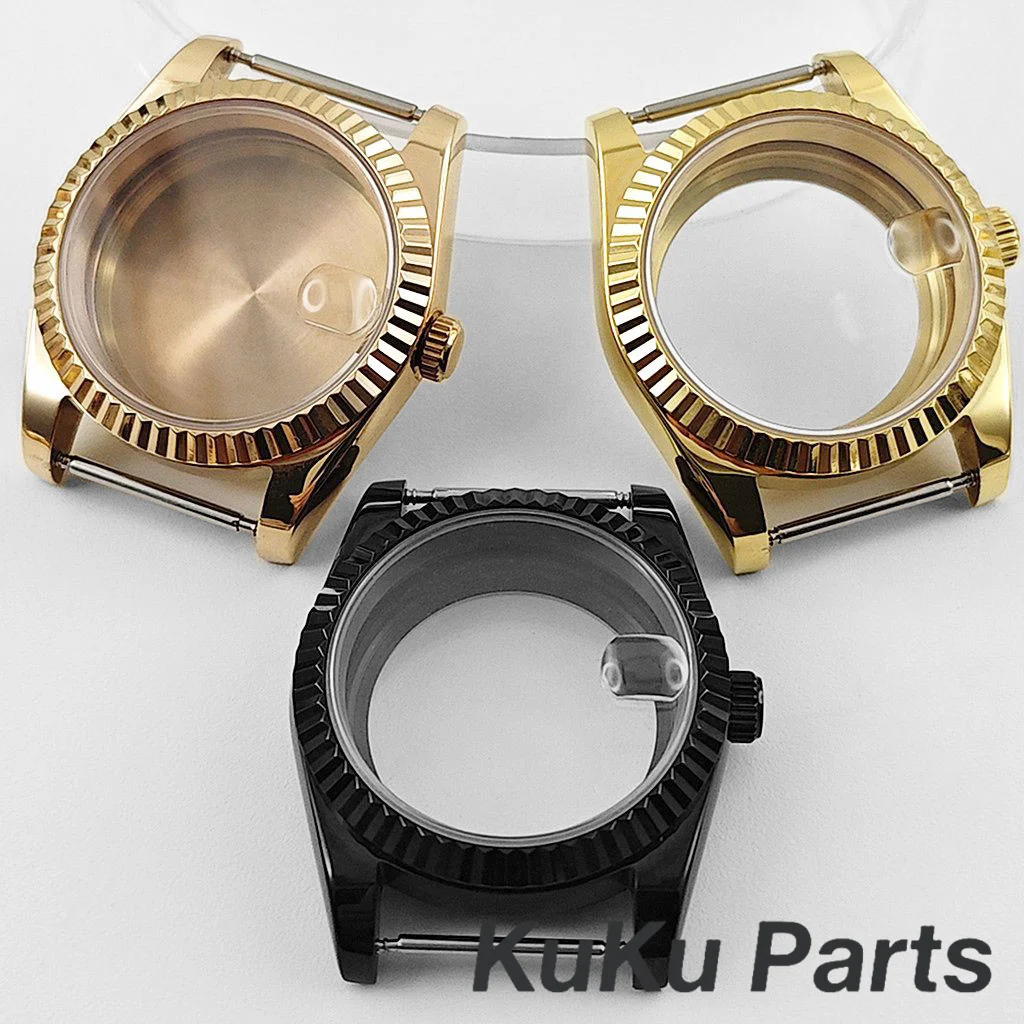 

Черный PVD NH35 36 мм/40 мм водонепроницаемый рифленый изогнутый корпус для часов с сапфировым стеклом для механизма NH34 NH35 NH36 NH38 NH70 NH72 ETA2824