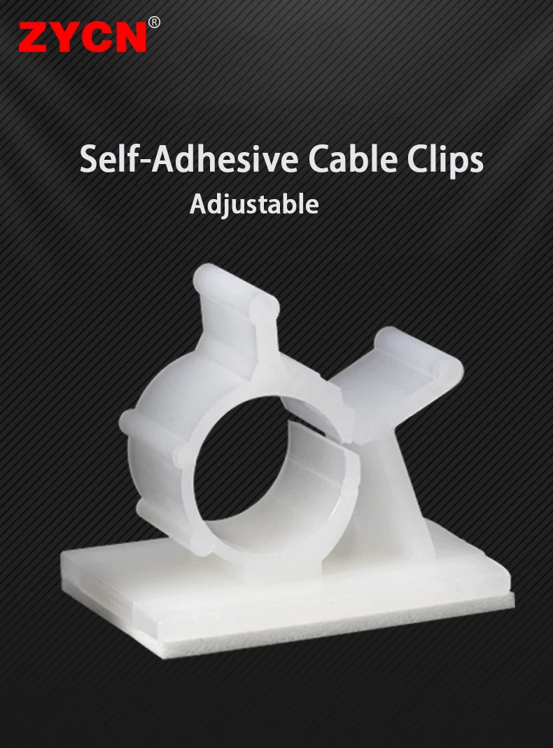 10 stücke Kabel Organizer Clips Verstellbare Krawatten Halterungen Selbstklebende Draht Klemme Halter Kabel Management Für Auto PC TV lade Wickler – Detail 1