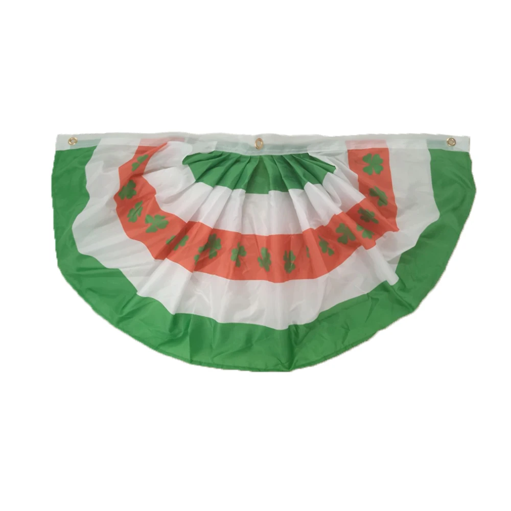 Fast Delivery 100% Polyester St. Patrick's Day Ireland Half Circle Fans Flags