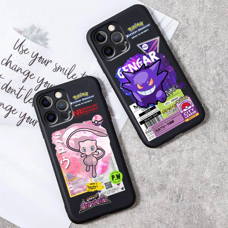 Pokemon Greninja Jigglypuff For iPhone 15 14 13 12 11 XS XR X 8 7 SE Pro Max Plus Mini Black Funda Phone Case