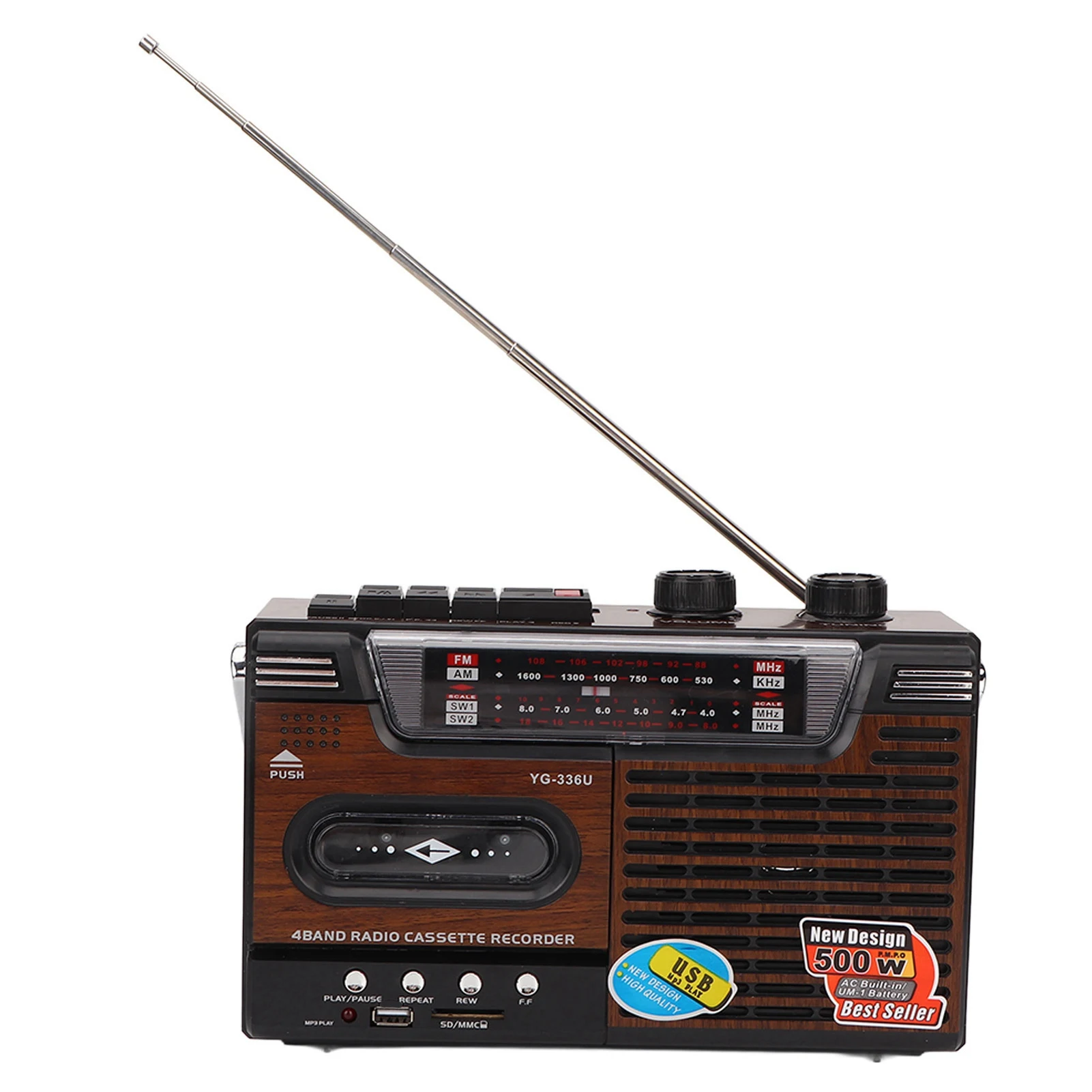 Cassette Player Strong  Simple Buttons Cassette Player AM FM Radio Support Storage Card Noiseless Portable for Children
