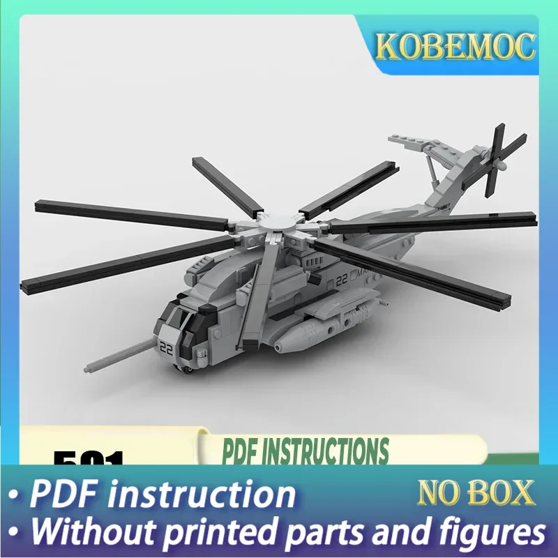 

Military Series Moc Building Blocks 1:72 Scale CH-53E Helicopter Model Technology Bricks DIY Assembly Airplane Toys Kid Children