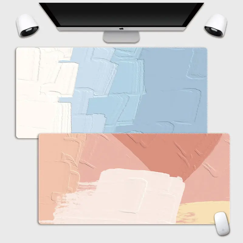 New Mouse Pad Cartoon Oil Painting Gradient Girl Super Large Lock Game Mouse Pad Computer Keyboard Anti Slip Table Pad Desk Mats