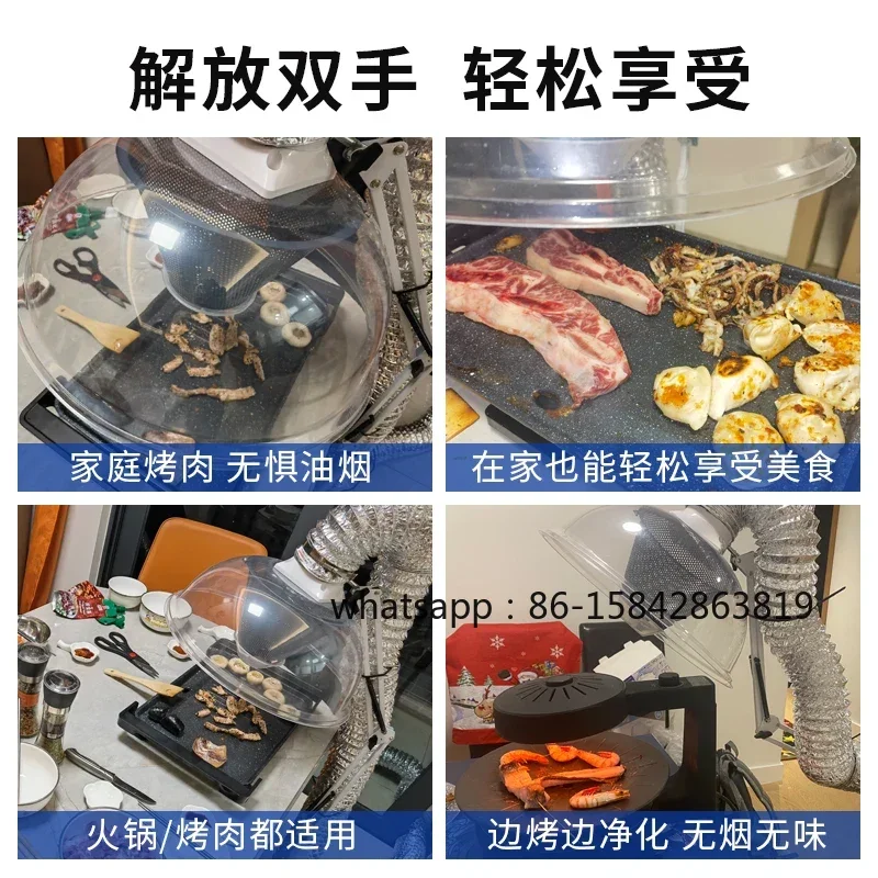 Household Smoke Exhaust Machine Barbecue Hood Kitchen Exhaust Smoke Machine Hot Pot Air Cappa Aspiratirce Extractor
