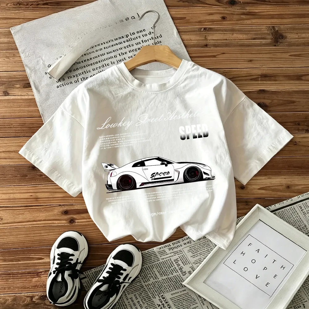 Summer New Children's T-shirt Loose Comfortable Soft Skin Friendly Fashionable Versatile Car Printed Top