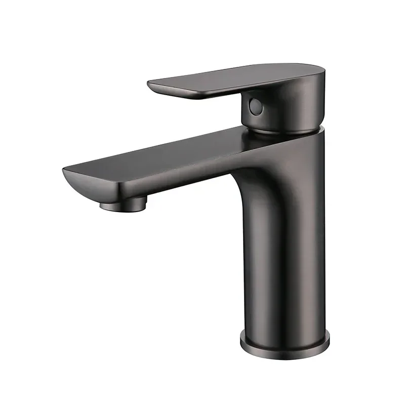 

All-copper gun gray washbasin faucet, seat type hot and cold water hand wash basin faucet MT1065