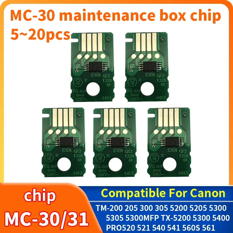 

MC-31 MC-30 Чип коробки для обслуживания принтера Canon Pro 560s 561 541 540 540S 520 521 2000 4000 6000s TX5200 5300 Коробка для отработанных чернил