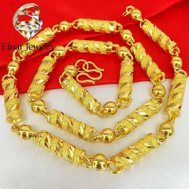 

Мужское ожерелье Elnar Jewelry из 24-каратного золота AU999 с полым цилиндрическим элементом | Магнитный съемный кулон с надписями, эффектный, для банкетов.