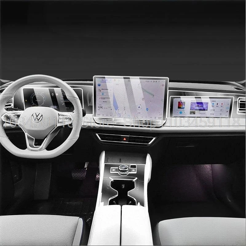

Защитная пленка из ТПУ для Volkswagen Tiguan L Pro VW 2024 2025, прозрачная пленка для центральной консоли и панели переключения передач, аксессуары с защитой от царапин