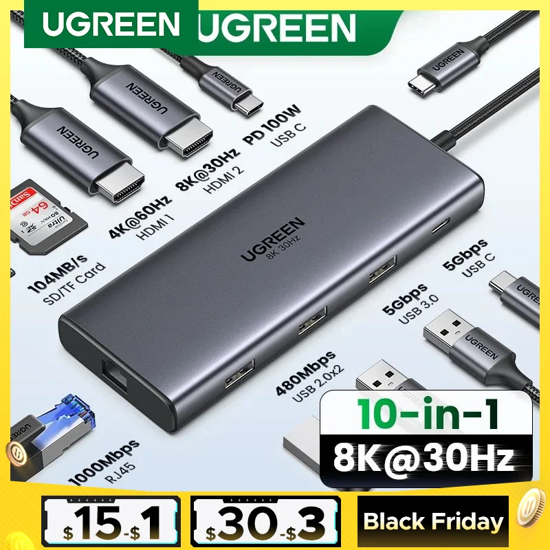 UGREEN Revodok Dual HDMI USB
