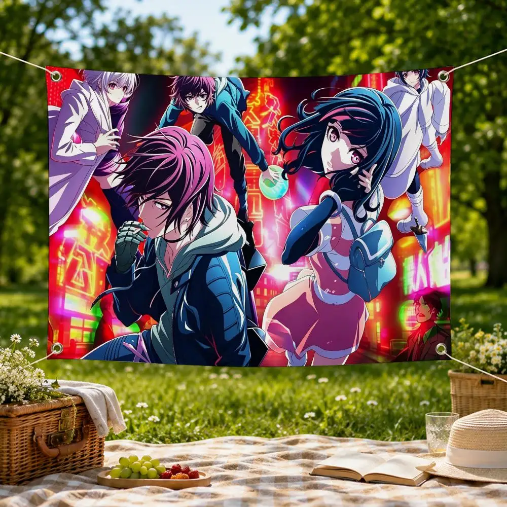 Anime Akudama Drive Cyberpunk Crime Flags Wall Hanging Flag Banner for Bedroom Dorm Party Festival Camping Indoor Outdoor Decor