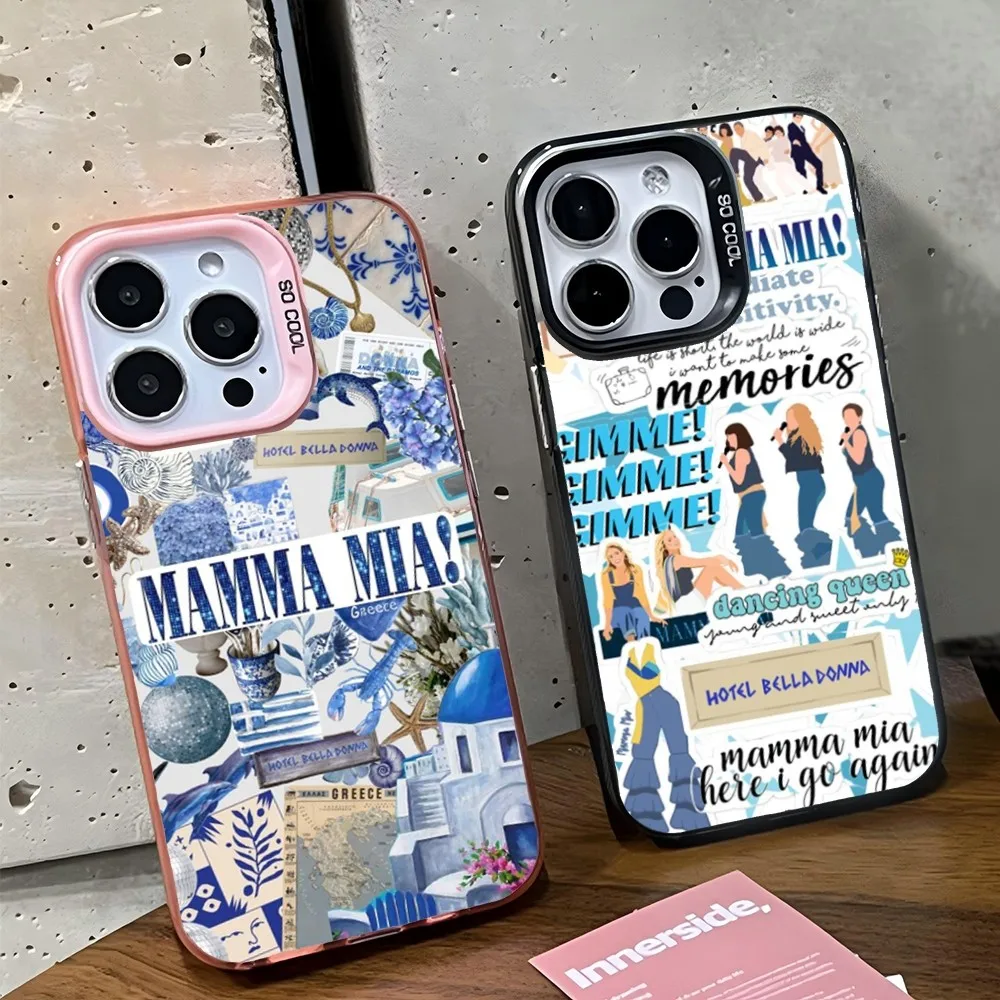 Musical Film Mamma Mia Phone Case IMD Color Silver Shell For IPhone 16 15 14 13 12 11 Pro Max Plus