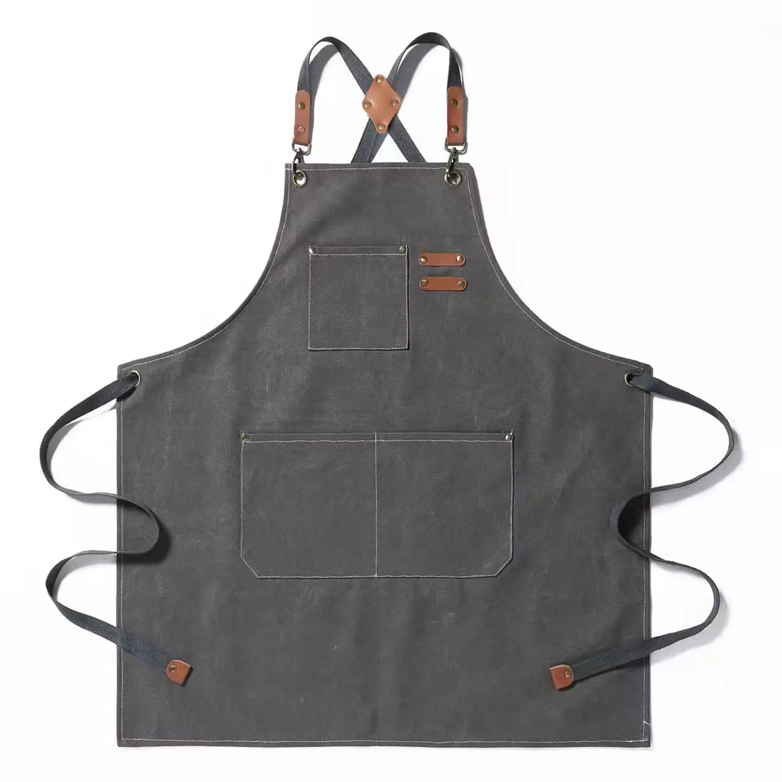 New Fashion Canvas Kitchen Aprons For Woman Men Chef Work Apron For Grill Restaurant Bar Shop Cafes Beauty Nails Studios Uniform
