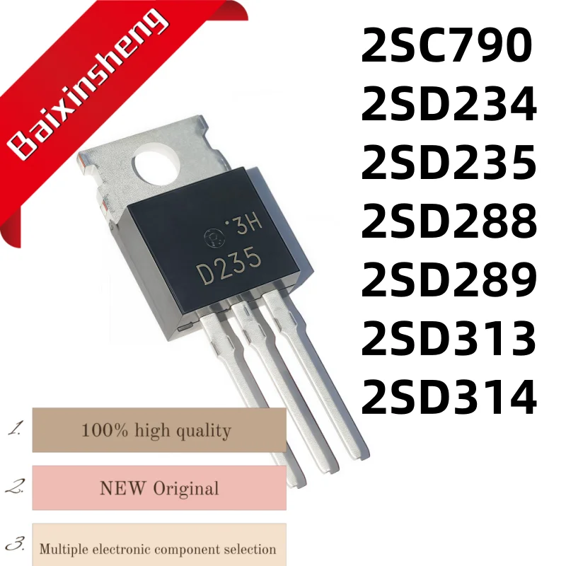 

10PCS NEW 2SC790 C790 2SD234 D234 2SD235 D235 2SD288 D288 2SD289 D289 2SD313 D313 2SD314 D314 TO-220 transistor