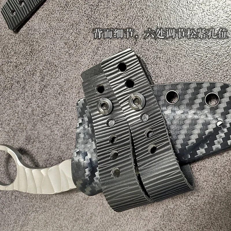 Imagem -05 - Edc Couro Cinto Onda de Água Ondulado Cinto Pode Fixa Bainha Pura com Hardware Padrão 18 25 cm
