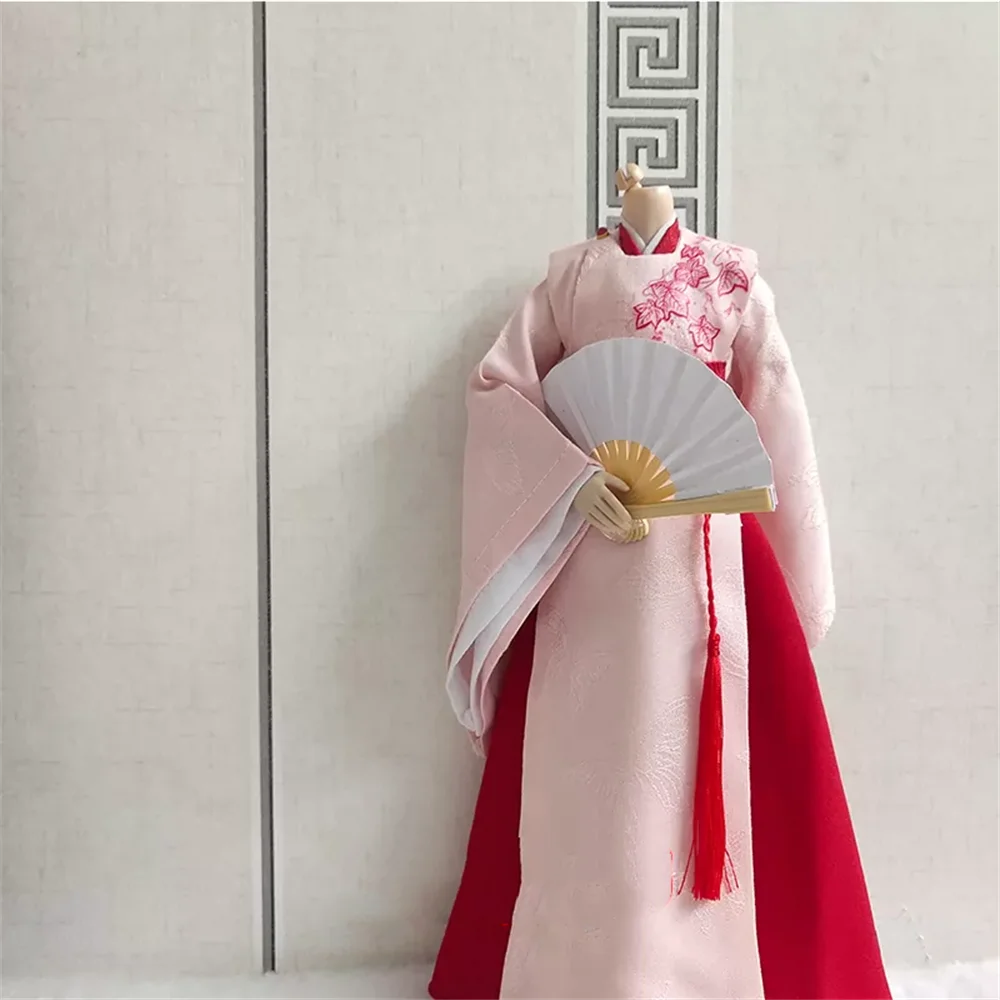 Customize  Hanfu 1/6 Male  Dress Suit  Chinese Ancient  Pink Clothing  Classical Robe Tradition  Dress for 12inch Action Figure