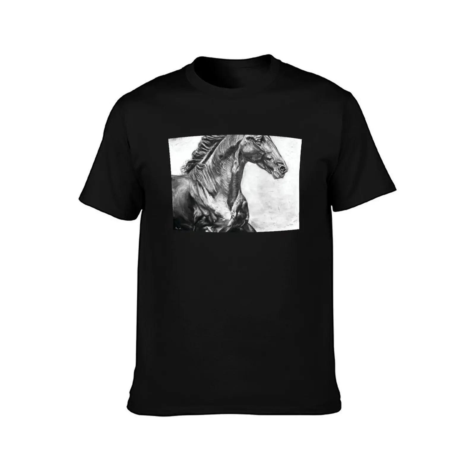 NOBLE STEED T-Shirt Summer Casual Cotton Tee Oversized Streetwear Tops Vintage Graphic Print Loose Fit Short Sleeve
