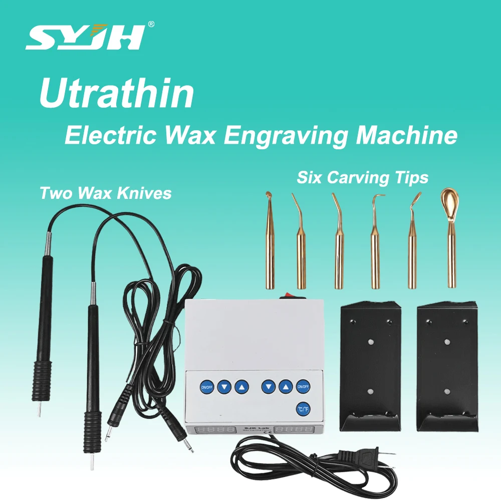 

SYJH Electric Wax Engraving Machine Dental Lab Digital Display Ultra-thin Electric Waxer Double Carving Pen Heat Carving Knife