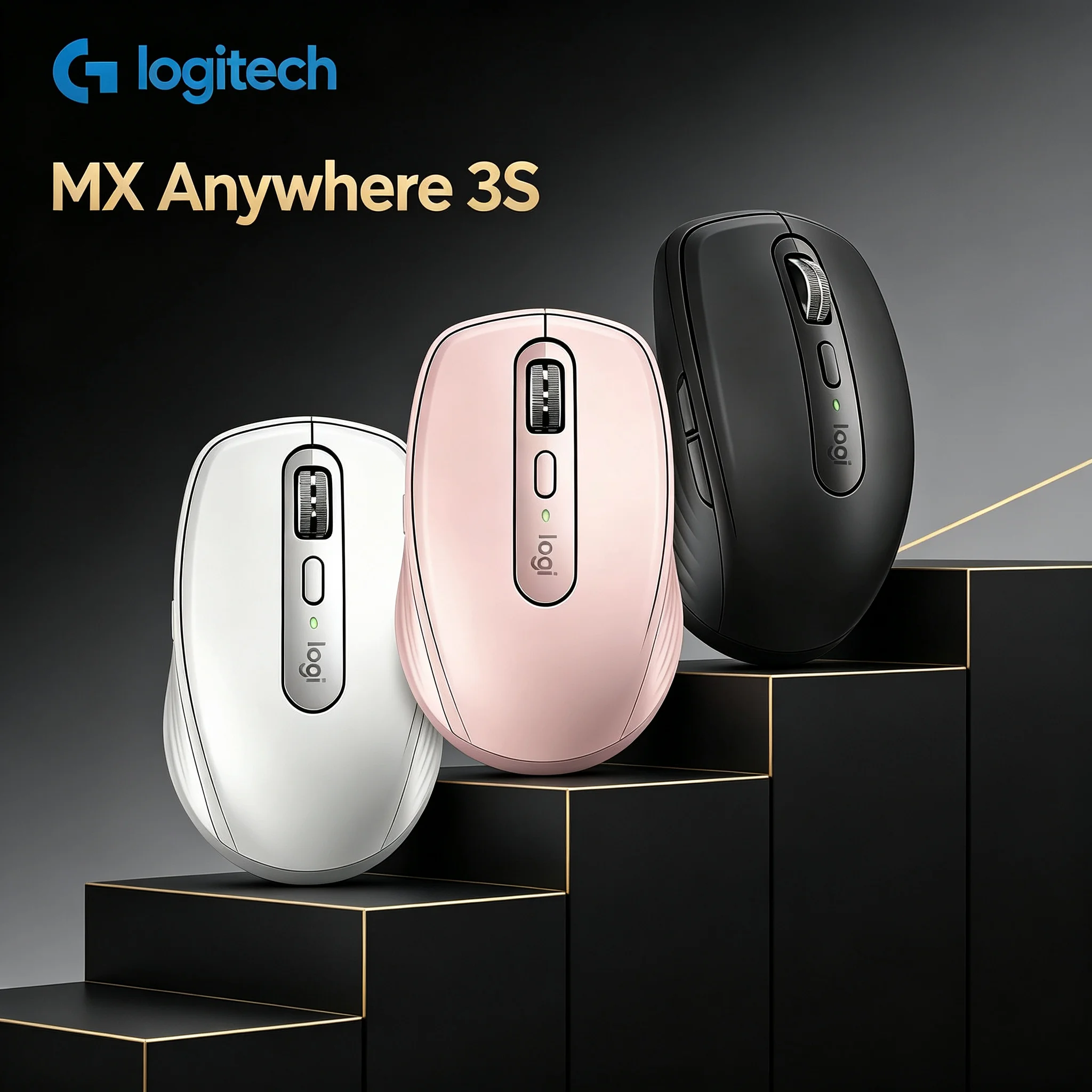 Logitech MX Anywhere 3S Portable Wireless Computer Mouse, Quiet Click, Easy Switch Multi-Device Connection