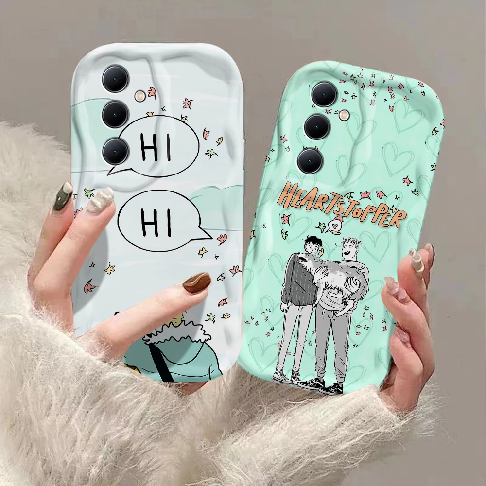 Cartoon Heartstopper 3D Wave Case For Xiaomi Redmi 13C 12 12C 10 10C 9 9C A1 A2 K50 K40 Note 13 12 11 10 Pro Plus 4G 5G Cover