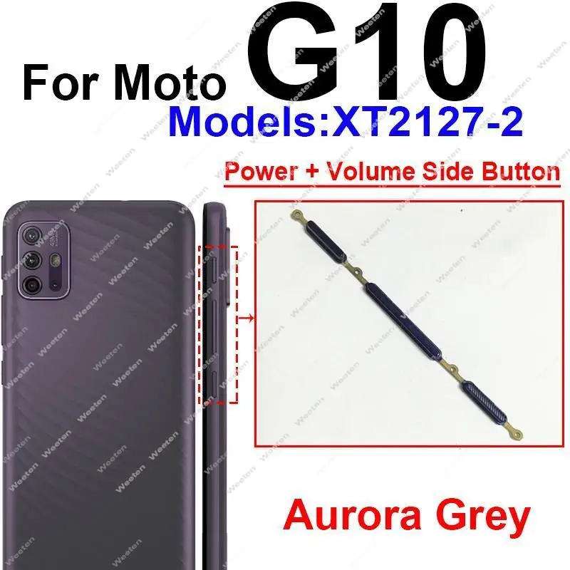 Power Volume Button For Motorola MOTO G10 Power G20 G30 G40 Fusion G50 G60 G60S On OFF Power Volume Side Key Parts