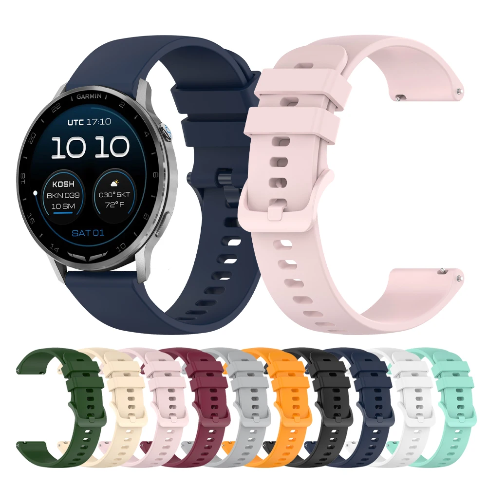 22mm 20mm Silikonarmband für Garmin D2 Air X15/Venu 4 3 2/Forerunner 165 245 255 265 570 Uhrenarmband Vivoactive 6 5 4 3 Armbänder