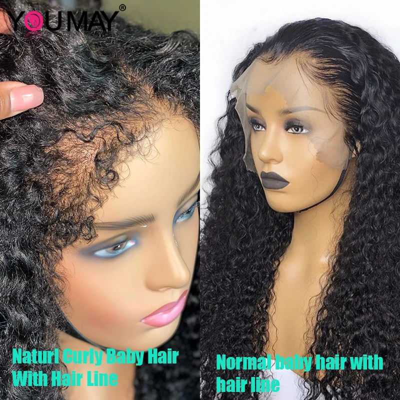 Curly Full Lace Wig With Curly Baby Hair Brazilian Remy Natural Curly Hair Line Lace Front Wigs For Black Women Youmay Virgin