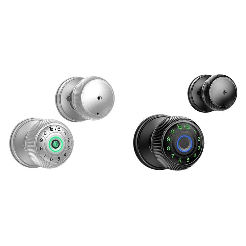 

FULL-Fingerprint Door Lock-Smart Door Handle, Keyless Door Handle With Password Keypad For Bedroom Smart Door Lock